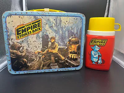 1980 Vintage Star Wars The Empire Strikes Back Metal Lunch Box & Red Thermos • $110