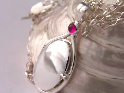 New 925 Sterling Silver 4mm Lab Ruby Cabochon Locket H2O Just Add Water Mermaids • $69.77