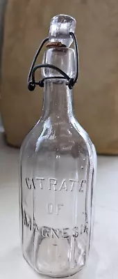 Vintage Medicine Bottle - Citrate Of Magnesia W/original Bail & Glass Stopper NM • $9.99