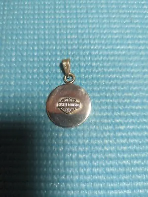 Vintage~Round Sterling Silver 925 Harley Davidson Necklace Pendant 15.8 Grams • $39.95