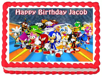 $6.50 • Buy SONIC THE HEDGEHOG Party Edible Cake Topper Image Decoration