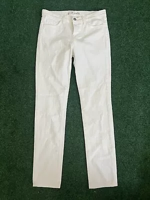 J Brand Skinny Leg Jeans Womens Sz 26 White Denim Comfort Stretch High Rise 11  • $29.88