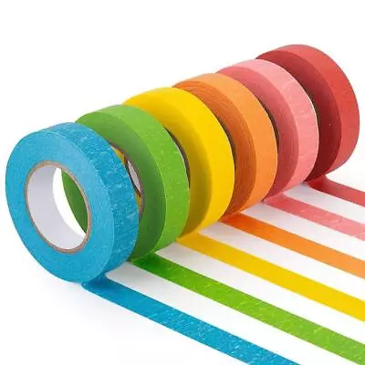 6-Pack Vibrant Colors Masking Tape Set Easy Tear & Stick 131.28yd • $7.38