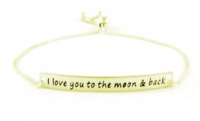 I Love You To The Moon And Back Heart Bracelet Made With Crystals  • $8.99
