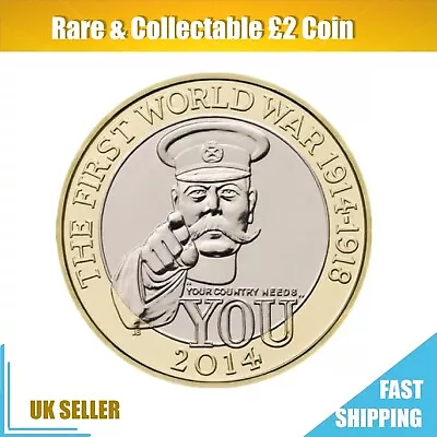 £2 Coin Lord Kitchener  2014 Outbreak Writing Upside Down Tails Side Up • £5.99