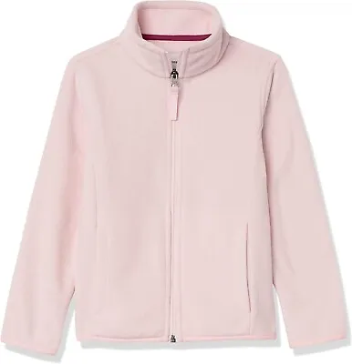 Amazon Essentials Girls' Polar Fleece Full-Zip Mock Jacket Light Pink 2to8 Years • £7.92
