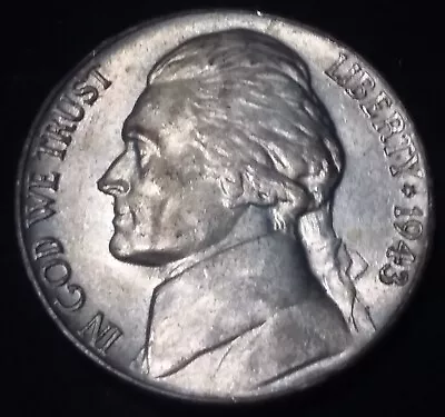 1943-p Jefferson Silver War Time Nickel In Unc Ms Condition • $5.95