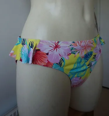 £6.99 • Buy Primark Maximise Your Assets Yellow Mix  Fab Aloha Themed Floral Bikini Bottoms