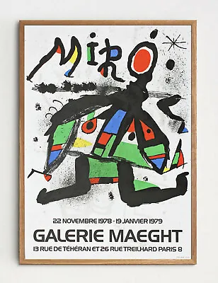 Original Joan Miro Exhibition Lithograph From Galerie Maeght Paris 1979 Modern • $199