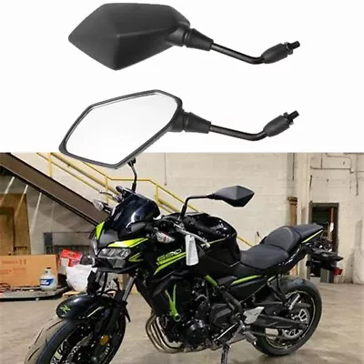 Black Motorcycle Rear View Side Mirrors For Kawasaki Z650 Z900 Z1000 KLR 650 • $25.27