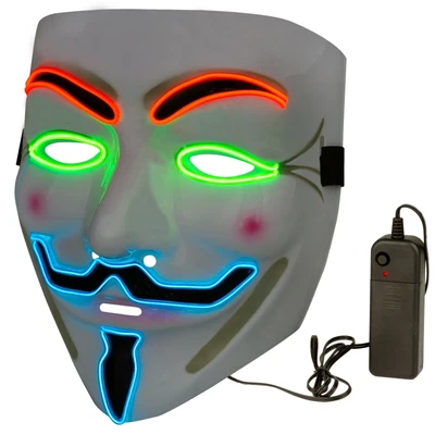 $24.99 • Buy Cool Halloween Masks LED Hacker Mask – V For Vendetta Mask Anonymous Guy Fawkes 