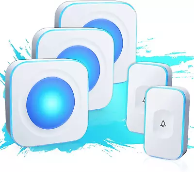 Wireless Doorbells For Home Hearing Impaired Doorbell 2 Buttons & 3 Receivers Fl • $56.95
