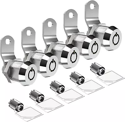 5X Tubular Cam Locks 5/8  Length Cam Cylinder Lock Security Drawer Door Mailbox • $16.25