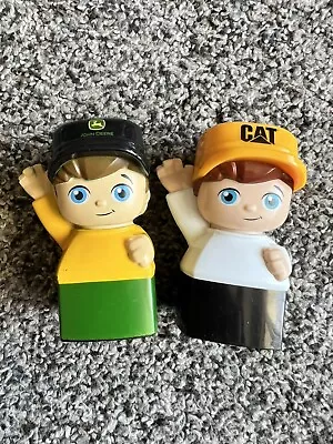 Mega Bloks John Deere Tractor Farmer And CAT Construction Figures • $8