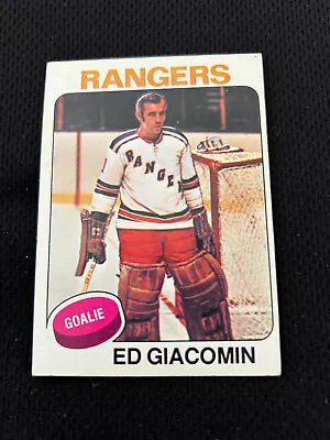 Ed Giacomin Topps 1975-76 New York Rangers #55 Vintage Hockey Card • $6.99