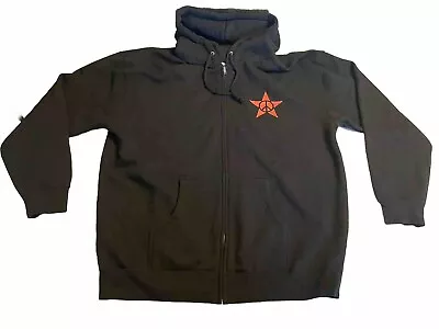 Men’s Xl Black Official Ringo Starr Peace & Love Peace Star Zip Hoodie Beatles • $45