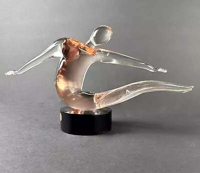 Abstract Murano Art Glass Sculpture Of A Gymnast In Motion • $350