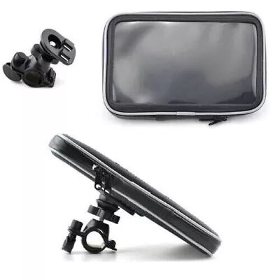 Motorcycle Handlebar Mount & Waterproof Case For 6'' & 7'' Inch Sat Nav Bike Tab • £6.89