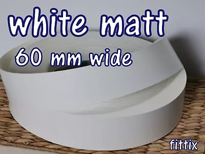 60 Mm Wide  Melamine Pre Glued Iron On Edging Tape/Edge Banding White Matt • £1.10