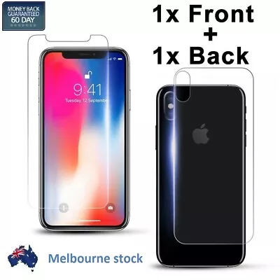 FRONT AND BACK Tempered Glass Screen Protector IPhone XS Max XR 8 7 6S Plus • $7.16