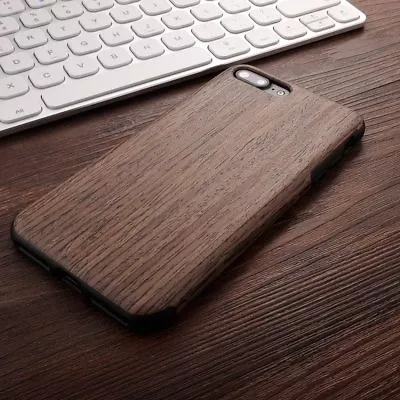 Ultra Slim Soft TPU Natural Wooden Pattern Phone Cover Case For IPhone Samsung • £4.19