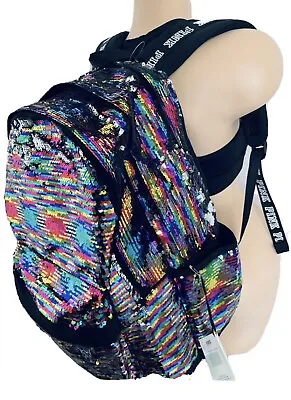 Victorias Secret PINK Laptop XL Bling Backpack Collegiate Campus Rainbow • $72