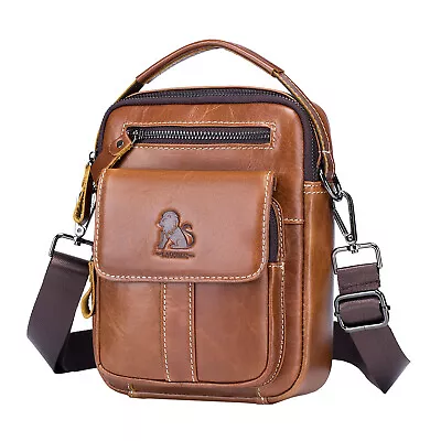 BAIGIO Men Genuine Leather Messenger Shoulder Bag Briefcase Crossbody Handbag • $29.99
