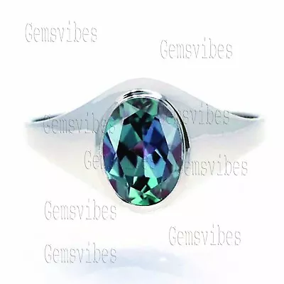 Color Changing Alexandrite Ring For Men's Wedding Gift S925 Sterling Silver Ring • $48.83