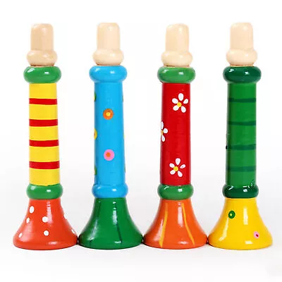 £3.50 • Buy Wooden Small Trumpet Kids Baby Musical Instrument Learning Toy Gift Ornate