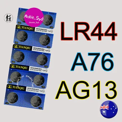 10 X LR44/ AG13 A76 1.5V Battery Button Cell Sydney Posted  🇦🇺 🤩 • $5.47