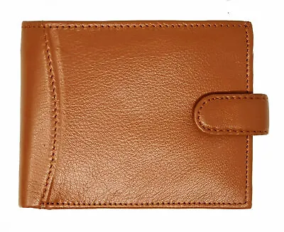 Mens RFID Wallets With Zip Pocket Coin Pouch & ID Window Real Leather Wallet 304 • £7.99