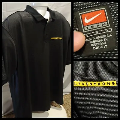 Mens Nike Team Dri-Fit Livestrong Short Sleeve Polo Shirt Size Large VGUC! • $24