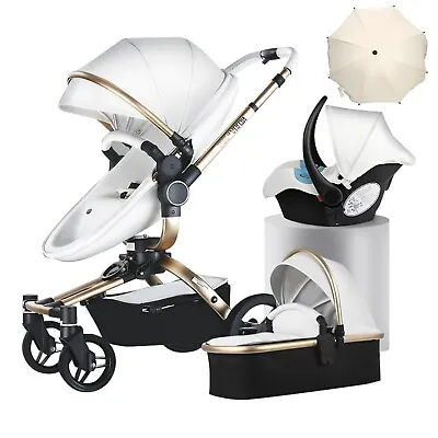 Aulon Baby Stroller 360° Rotation 3in1 Pram Wagon Stroller Newborn Bassinet Pram • $431.28
