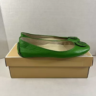 Michael By Michael Kors Leather Ballet Flats Green Size 9. Used With Box • $39.99