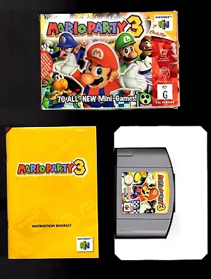 Mario Party 3. Nintendo 64. Complete With Manual. PAL.  • $790