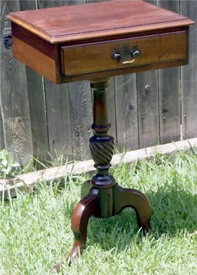 Antique Mahogany Kindel Concierge Stand Occasional End Entry Side Table W/drawer • $275