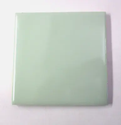 Robertson USA 4-5/16  Gloss Pale Light Pastel Green 1 Ceramic Tile 1950s Vtg MCM • $29.90