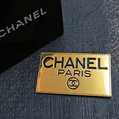 CHANEL Gold Plated CC Logos Rectangle Vintage Pin Brooch #498c Rise-on • $434.25