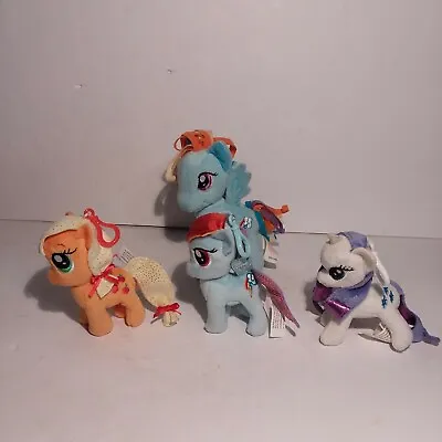 My Little Pony Mini Stuffed Plush Lot Rainbow Dash Rarity Apple Jack Set Of 4 • $14.99