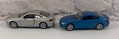 *BRAND NEW* Lot Of 2 Welly Diecast BMW 645ci Car Gray And Blue 4 Inch • $19.95