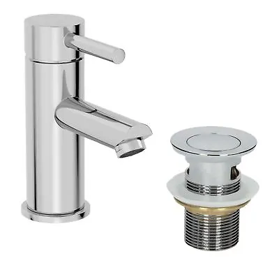 £28.97 • Buy Modern Bathroom Mono Basin Sink Mixer Tap Slotted Waste Single Lever Chrome