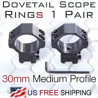 Rifle Scope Mount 1 Pair 11mm 3/8 Inch Dovetail 30mm Ring - Medium Profile  • $9.98