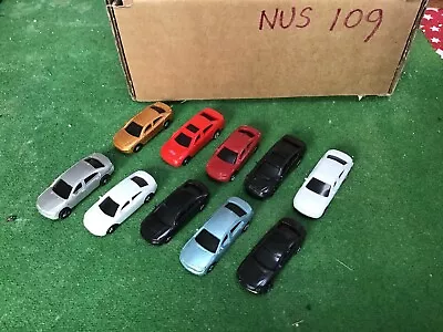 10 Pcs Painted Model Cars Model Railway  Scenery Detail Scale N 1:150   NUS109 • £2.99