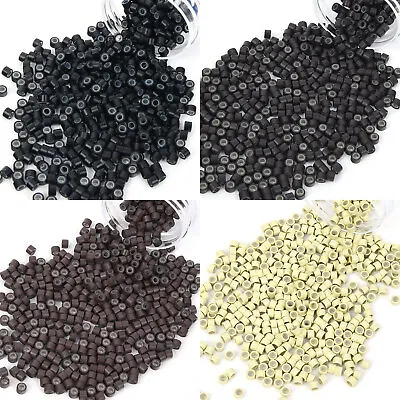 1000PCS Silicone Lined Micro Ring Loop Beads For I Tip Human Hair Extensions USA • $17.67