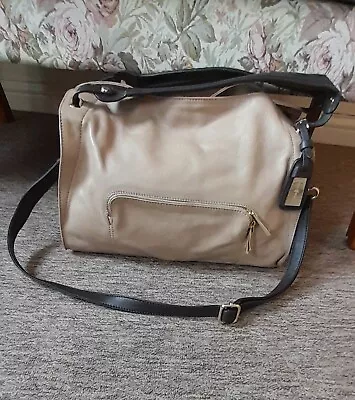 Womens Jasper J Conran Beige Leather Handbag Shoulderbag  • £10.99