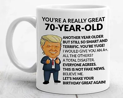 70th Birthday Gifts For Women Men 70 Coffee Mug Trump 70th 70 Year Old Dad 70th • £9.94