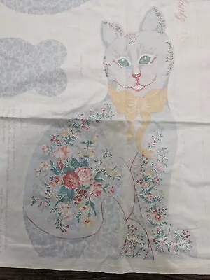 Vintage Cottage Chintz Cat And Mouse Fabric Panels • $11