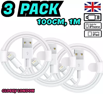 USB IPhone Charger Fast For Apple Long Cable USB Lead 5 6 7 8 X XS XR 11 12 Pro • £1.99