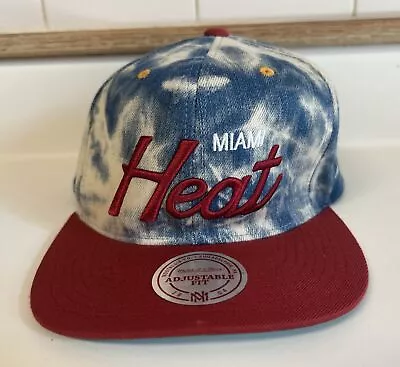 Mitchell & Ness Denim 2 Tone Miami Heat SnapBack Hat New  • $17.99