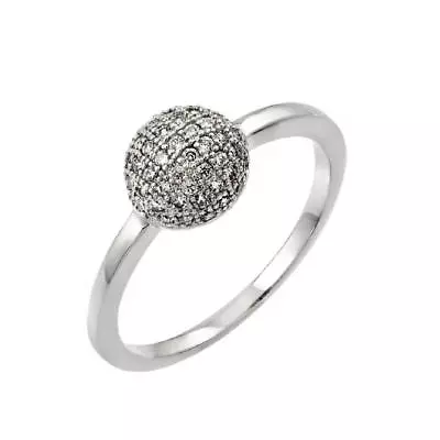 Sterling Silver Ladies Micro Pave CZ Stones Round Ring  • $21.99